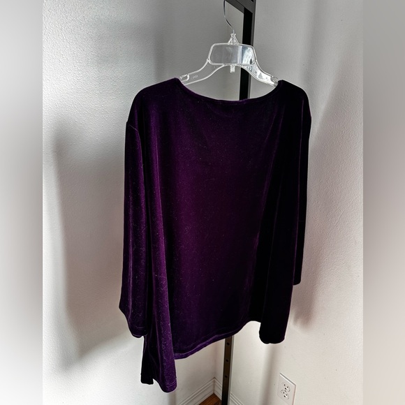 Quaker factory 3X velour purple long sleeve top - Picture 4 of 4